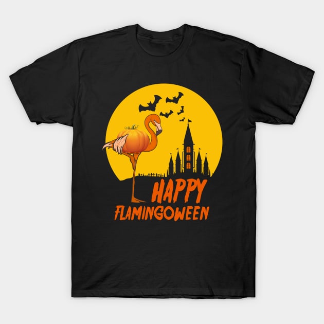 Happy Flamingoween Halloween Flamingo Costume T-Shirt by foxmqpo